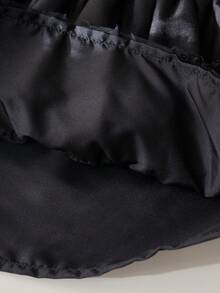 Young Girls Summer Bowknot Printed Ribbed Tank Top And Solid Floral Skirt Set - White - View 9