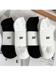Kit 12 Pares Meias Curtas Femininas ou Unissex – Cano Baixo Confortável 31-35 / 35-40 Preto e Branco
