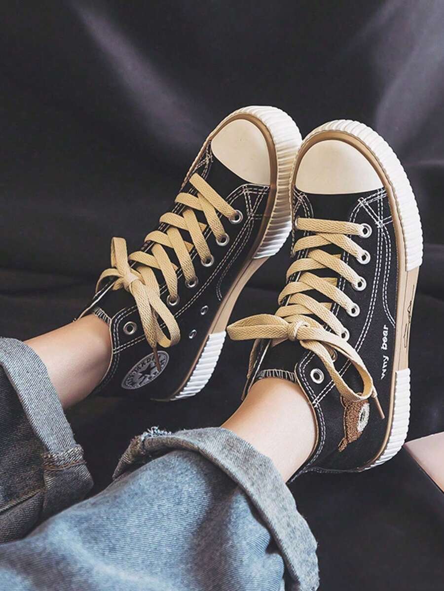 Zapatillas de mujer de alta,Estudiante zapatillas de lona con cordones,zapatos casuales de lona,Caliente zapatos de las mujeres,Cuatro estaciones de las mujeres de fondo grueso zapatos casuales,Estudiante de fondo grueso aumento de la altura, Transpirable y cómodo diseño,.Estilo de moda,Ligero y versátil,Adecuado para las cuatro estaciones de vestir casual,
