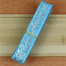 7 Yards 2.5cm Jacquard Ribbon With Golden Floral Leaves Pattern Woven Lace Trim Tape For DIY Sewing And Fabric Projects