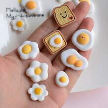 11pcs Versatile Resin Egg Toast Fridge Magnets, Home Decor Stickers For Bedroom, Living Room, Office, Whiteboard, Memo Board, Kitchen, Dishwasher, Cabinet, Birthday Party Decoration