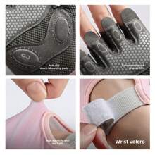 AD 1 Pair Women's Fingerless Workout, Fitness, Cycling, Motorcycle Riding Gloves, Anti-Slip Cushioned Design For Gym, Dumbbell, Yoga Training