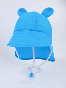1 pezzo Cappellino per bambini con design carino a orecchie, colore uni, a secco rapido, adatto per attività all'aperto estive, parco, spiaggia, piscina, con protezione UV