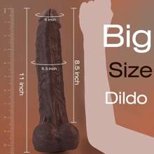 Opciones de 2 colores Realista Dildo grande, Dildo grande y grueso con textura similar a la piel y ventosa fuerte para uso manos libres, Dildo de silicona realista para estimulación vaginal y anal del sexo adulto
