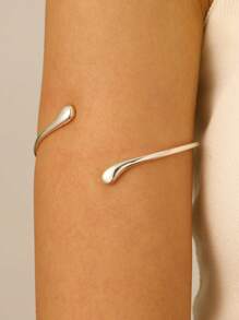 1 pieza Pulsera bangle elegante con forma de lágrima y círculo para mujer, adecuada para uso diario, fiesta, vacaciones y reuniones