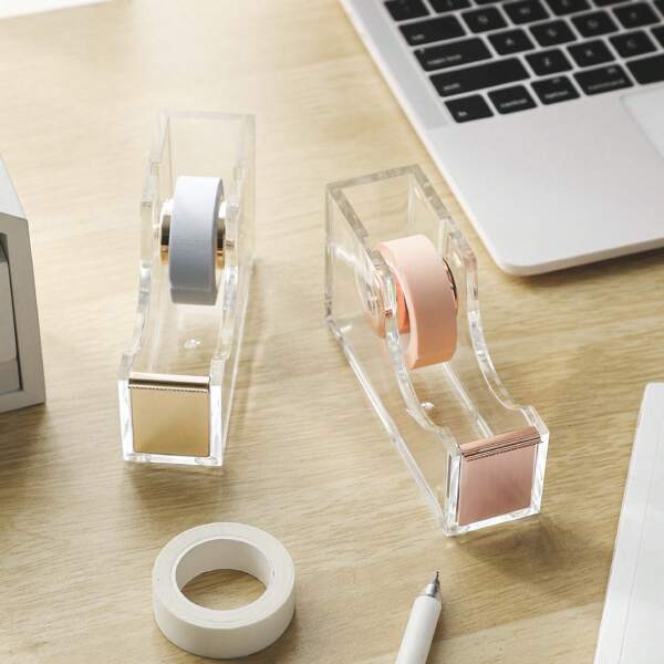 Sanrio 1pc Clear Acrylic Tape Dispenser, Elegant Tape Cutter Suitable For Office Back To School