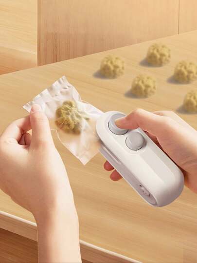 Mini sellador recargable 2 en 1 con cortador, sellador de bolsas de plástico para mantener los alimentos frescos, sellador al vacío eléctrico pequeño, máquina de sellado con carga USB para almacenamiento de alimentos