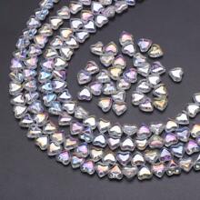 50pcs 8mm Side Drilled Glass Heart/Butterfly Beads For DIY Jewelry Making, Can Be Used For Necklaces, Bracelets, Earrings, Belts, Headpieces, Shoes, Phone And Key Chains, Etc.