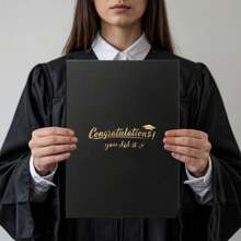 Libro de visitas de graduación 2025 - Decoraciones elegantes para la fiesta de graduación con diseño dorado y negro, ¡Felicitaciones por tu graduación! Tema celestial, regalo perfecto para ella, hijo, hija o graduados, decoraciones para la fiesta de graduación de vuelta al colegio