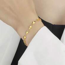 1 Set Minimalist And Elegant Delicate Heart-Shaped Stainless Steel Jewelry Set, Suitable For Women To Wear Daily Or Attend Parties, Also A Great Mother's Day Gift