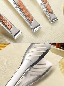 1pc New 304 Stainless Steel Food Clips, Heat-Resistant Barbecue Tongs, Home Steak Clip, Stainless Steel Bread Clip, Hollow-Out Dessert Clip, Multipurpose Food Clip, Kitchen Accessory, Baking Supplies, Suitable For Kitchen, Restaurant, BBQ, Baking, Party