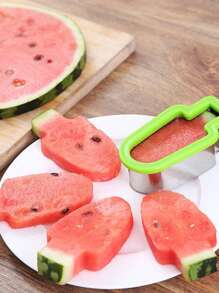 1pc Creative Stainless Steel Watermelon Slicer, Ice Stick Shaped Slicer, Watermelon Ice Cream Mold Divider. Watermelon Cutter Mold, Vegetable And Fruit Tool, Easy To Use.