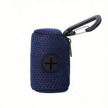 1 peça dispensador portátil de sacos para cocô de animais de estimação com mosquetão, sacos de poliéster para fezes de cachorro, adequado para cães e gatos, à prova de vazamentos, suprimentos essenciais de limpeza para animais de estimação - Multicolorido - Ver 10