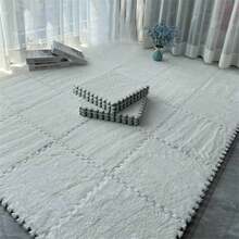 6/12 szt. zmywalnych pluszowych mat układanek, dywan do sypialni, pokoju w akademiku, salonu, kuchni, łazienki