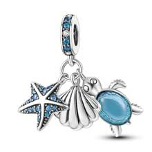 Assorted Ocean Themed Pendant Set Including Sea Turtle, Starfish, Coconut Tree, Dolphin, Shell - Suitable For DIY Bracelet, Necklace, Jewelry Craft, Gift