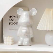 18cm Ceramic Lovely Bear Decoration In Heart Shaped, Cartoon Teddy Bear Figurine, High-End Decoration For Living Room, Cabinet, Tv Cabinet And Bar Counter Ornament Best