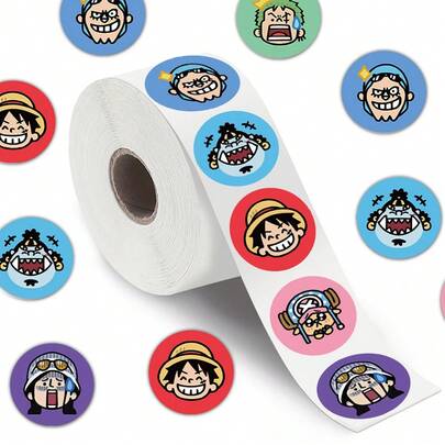 ONE PIECE 500PCS/Roll Bonito ONE PIECE Anime Desenho Animado Adesivos Etiqueta Adesivos Etiqueta DIY Presente Selagem Etiqueta Decoração Divertido Presente Decalques Legais