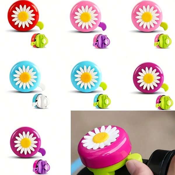 1 pezzo Campanello da bicicletta, campanello a crisantemo con suono cristallino e nitido, colori adorabili con motivo floreale sulla parte superiore - adatto per qualsiasi bicicletta diritta standard o triciclo, monopattino, mountain bike, BMX, bicicletta da crociera ecc. Migliora la sicurezza e ha un aspetto alla moda!