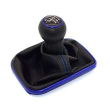 Manopla de câmbio manual universal de 5 velocidades disponível nas cores preto-prata, preto-vermelho e preto-azul, adequada para Golf 4 IV MK4 GTI R32 e Bora Jetta com diâmetro de instalação de 12 mm.
