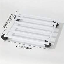 1pc Heavy Duty Metal Plant Cart With Lockable Wheels - 10" And 12" Square Racks, Suitable For Indoor/Outdoor Use, Outdoor Garden Shelving Cart