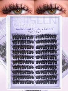 180pcs, C Curl Lash Clusters Individual Cluster Lash Extensions DIY Multi-Type Mixed Wispy Faux Mink Eyelash Tray Bottom, Spike, Volume Lashes For Self Application At Home Long Individual Lashes Mixed Tray Faux Mink Lash Clusters Extensions - C - View 4
