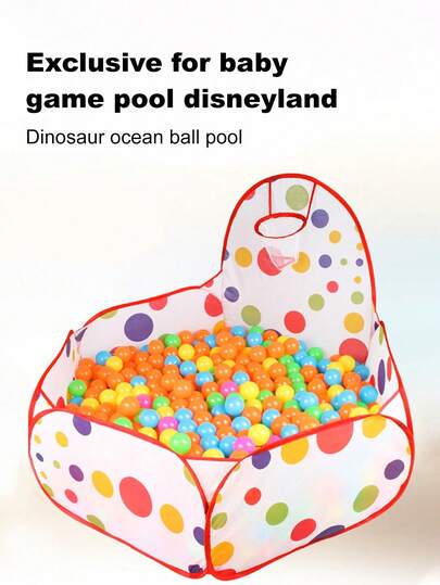 可折叠卡通球池帐篷：室内/室外儿童游乐场 - 带球池和篮球架（不含球）