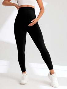 Women's High-Waisted Solid Color Seamless Leggings, Casual High Waist Elastic Lifting Yoga Pants, Fitness Yoga Tights, Casual Sports 7/8 Pants. Lift And Sculpt Peach Hips, Lightweight And Comfortable, Suitable For Indoor, Studio, Stretching, And Daily Life & Work Casual Wear.