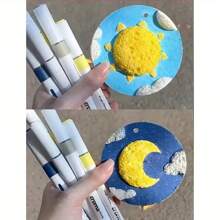 10/5pcs 3D Art Canvas Paper, Fluffy Texture Drawing Board For DIY Handicraft And Creative Design And Painting, Drawing Paper (Drawing Pen Not Included),School Supplies,Back To School