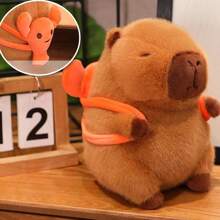 1 szt. pluszowa lalka z popcornem, frytkami i kapibarą, prezent świąteczny dla przyjaciół, prezent z kapibarą na zakończenie studiów doktoranckich, lalka z kapibarą w formie ciasta i deseru, dekoracja z dyni i nietoperza na Halloween