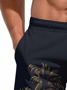 Plus Size Men's Hawaii Floral 3D Print Casual Beach Shorts - Quick Dry, Drawstring Waistband, Perfect Choice For Summer Outing, Hawaiian
