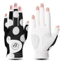 FINGER TEN Guante de golf para mujer con marcador de bola, para mano izquierda o derecha, empaque impreso. Guantes de golf para mujer, agarre en todo tipo de clima, transpirables y suaves, tallas pequeña, mediana, grande y extra grande