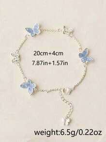 Exquisite Luxurious Blue Butterfly Crystal Bracelet For Women, Summer 2024 New Fashion Jewelry