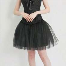 1pc Adult 3-Layer Tulle Petticoat Skirt, 40cm Princess Puffy Tutu Dress, Costume For Cosplay, Birthday Party, Role Play, Halloween
