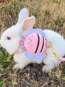 Einstellbare entkommen-sichere Kaninchen/Katzen/Hunde Leine Set, süßes Hasen Bienen Design, geeignet für Spazierengehen, Laufen, Wandern, Camping, Outdoor, Fotoshooting