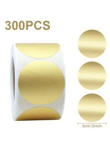 300 nhãn giấy bạc và vàng tròn 5cm/2 inch, nhãn dán tự dính dùng cho mục đích thương mại, làm bánh, đóng gói quà tặng, tốt nghiệp, phù dâu, lễ Phục sinh, trang trí đám cưới - Nhiều màu - Xem 10