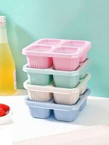 4-Compartment Reusable Food Storage Container, Candy Nut Airtight Lunch Box, Suitable For Meal Prep, Snack Making, Divided Bento Box, Ideal For School, Cafeteria, Home And Camping, Great For Teens And Office Workers, Back To School Essential - Multicolor - View 6