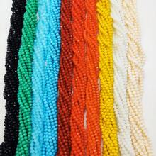Atacado 10 Fios(1200+ Peças) Contas de Vidro Opal Brilhantes de 4mm/Contas de Vidro Austríacas/Contas Rondelle de Vidro/Contas Espaçadoras de Cristal para Pulseiras/Colares/Tornozelos/Brincos Artesanato de Joias/Contas Soltas DIY/Decoração de Casamento/Decoração de Árvore de Natal/Decoração de Feriados/Decoração de Ambiente