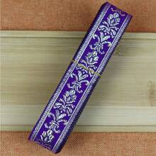 7 Yards 2.5cm Jacquard Ribbon With Golden Floral Leaves Pattern Woven Lace Trim Tape For DIY Sewing And Fabric Projects