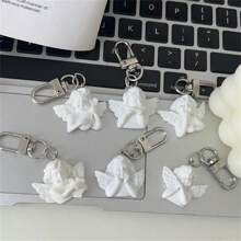 6 pièces Porte-clés sculpture d'ange mignonne, décoration de sac à main créative, accessoires de cadeau pour couples et meilleurs amis, sac à dos pour l'école