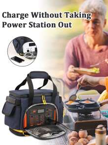 1pc Simple Style Large-Capacity Portable Waterproof Mobile Power Tool Storage Bag, A Variety Of Items Storage Bag, Very Suitable For Wild Camping, Out Of The House Use, Long-Distance And Short-Distance Travel Use, Holiday Gifts