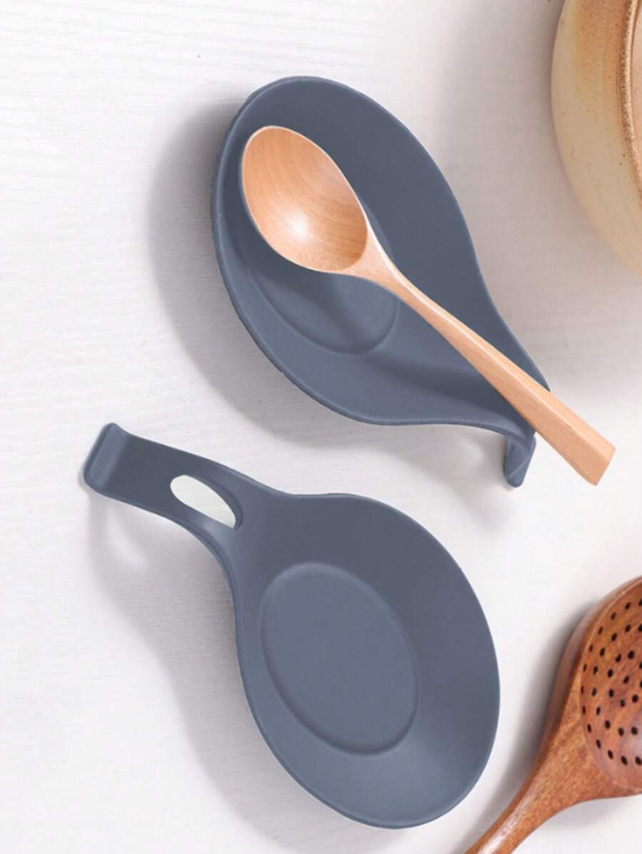 1pc Spoon Rest, Easy To Clean Utensil Holder, Spoon Mat, Heat Resistant Spoon Holder