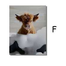 1/3pcs Interesting Animal Bathroom Wall Arts Canvas Posters, Optional Frame Hanging For Bathroom And Home Decoration ,Wall Art With Frame - Multicolor - View 18