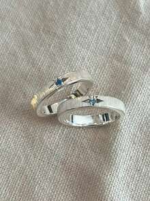 1pc Elegant S925 Sterling Silver Octagram Ring, Suitable For Women Everyday Wear, Birthday Gift, Mother's Day Present - Silver - View 1