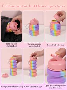 1pc Silicone Retractable Water Cup, Portable Silicone Cup, Collapsible Cup, Portable Cup, High-End Cup, Sports Cup, Capacity 480ml, Outdoor Portable Retractable Drinking Cup Camouflage Creative Sports Water Bottle With Foldable Straw, Shock-Proof, Sports, Fashionable Design, Suitable For Outdoor, Summer, Male And Female, Water Bottle, Office, The Best Summer Outdoor Water Cup Gift For Family