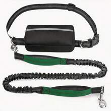 1pc Reflective Waist Pack With Retractable Dog Leash, 44-63inch Elastic Traction Rope, Outdoor Sports Running Pet Leash, Explosion-Proof Thickened Handle, Multiple Colors Available