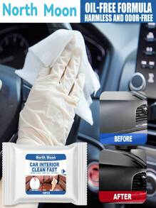 Car Interior Cleaning Wet Wipes - Leather, Dashboard, Seat Cleaning Wet Wipes, Deep Cleaning Without Water