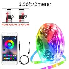 Juego de luces de tira LED de 5V Control de aplicación inalámbrica 5050 RGB Luces coloridas USB para ambiente de TV, para sala de estar, dormitorio, luces LED que parpadean para decoración de Halloween/Navidad/Luces de Navidad