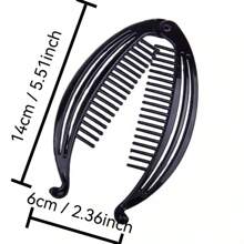 1 Haarspange mit Leopardenmuster und schwarzer kralliger Form: Bananen-Spange, Schildkrötenschalen-Spange, Bohnenspange, Pferdeschwanz-Spange, geeignet für tägliches Haarstyling Haarspangen