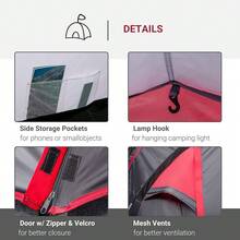 2025-NEW Outsunny 2-3 Person Tunnel Tent  Sewn-In Groundsheet, Air Vents, Raiy, 2000mm Water Column, Camping Tent  1 Bedroom, Inbuilt Porch, Living Area For Camping, HikingDark GreyDark Grey - Bildfarbe - View 3