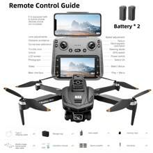GPS Remote Control Drone With 4.5-Inch Large Screen, Foldable Quadcopter | PTZ Dual HD Cameras | Brushless Motor | Optical Flow Positioning | GPS Auto Return | Includes 2 Batteries For Extended Flight Time | Outdoor Aerial Photography Companion | Toy Drone